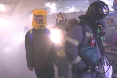 Совместные учения по ликвидации пожара в ТЦ Мегаберёзка.