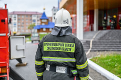 Тренировочные пожарно-тактические учения прошли на Сахалине